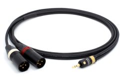 Mogami 3106 Stereo Microphone Cable, HiFi Y-Audio Cable | VIABLUE 24k Gold T6S Jack Plug 3.5mm Stereo - Neutrik XLR male | Hifi
