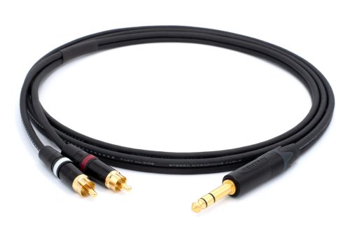 Mogami 3106 Stereo Microphone Cable, HiFi Y-Audio Cable | Neutrik Gold 6.3mm TRS Jack - Neutrik REAN Cinch RCA | Hifi