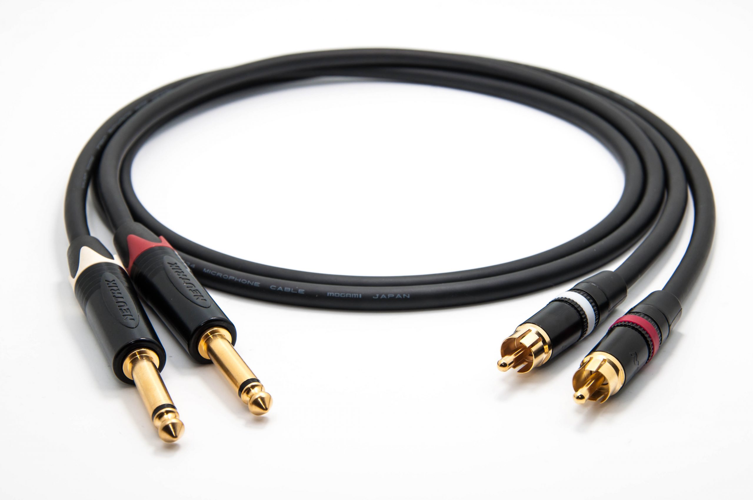 enoaudio Mogami 2534 Quad Pair (L,R) Cable | Neutrik RCA - 6.3mm TS | HiFi