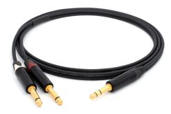 Mogami 3106 Mikrofonkabel Stereo, Ø 2 x 4,8 mm HiFi Y-Audiokabel | Neutrik Gold 6,3mm TRS Klinke - Neutrik 6,3mm TS klinke | HiFi