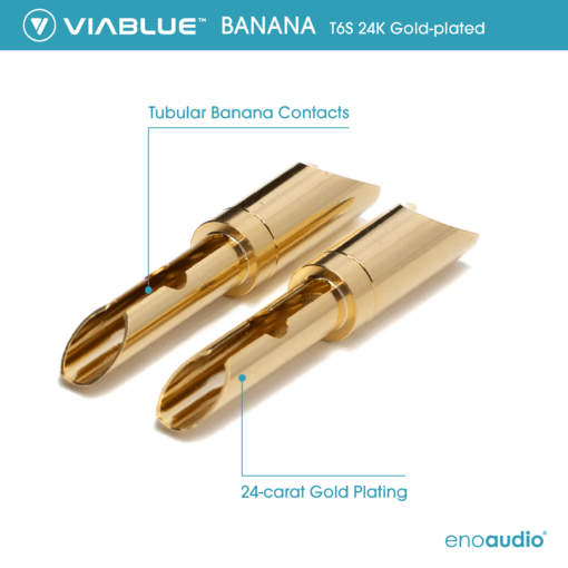 enoaudio Mogami 3103 (L,R) Paar High Definition Lautsprecherkabel | VIABLUE 24k Gold T6S Bananenstecker - Kabelschuhe (Spades) – Bild 3