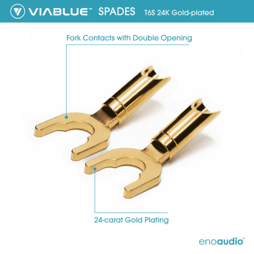 enoaudio Mogami 3103 (L,R) Paar High Definition Lautsprecherkabel | VIABLUE 24k Gold T6S Bananenstecker - Kabelschuhe (Spades) – Bild 2
