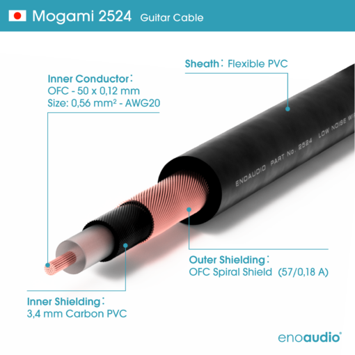 enoaudio Mogami 2524 Instrument Cable | Neutrik Silent Switch 6.3mm TS - 6,3mm TS | HiFi - Image 3