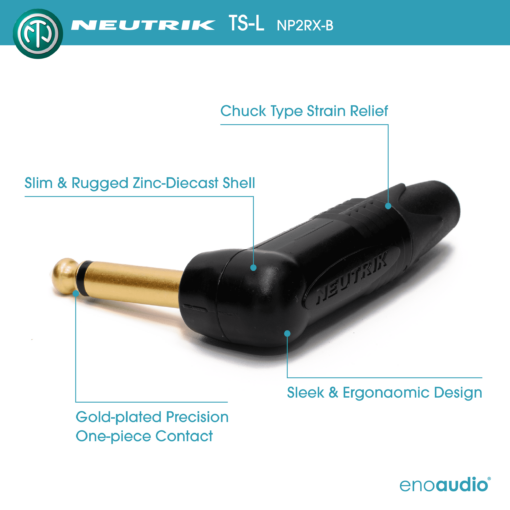 enoaudio Mogami 2524 Patch Cable | Neutrik Gold 6.3mm TS - 6.3mm TS | HiFi - Image 2