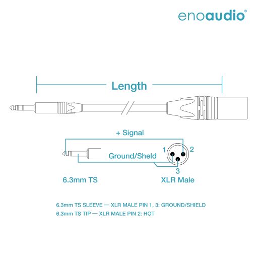 enoaudio Mogami 2534 Quad Stereo Paar (L,R) Audio Kabel | Neutrik Gold 6,3mm TS klinke - XLR male | HiFi – Bild 2
