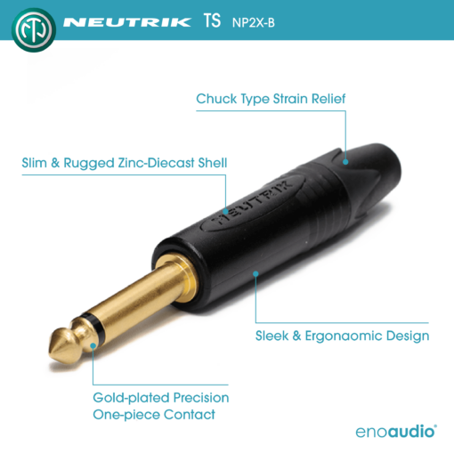 enoaudio Mogami 2524 Instrument Cable | Neutrik Silent Switch 6.3mm TS - 6,3mm TS | HiFi - Image 2