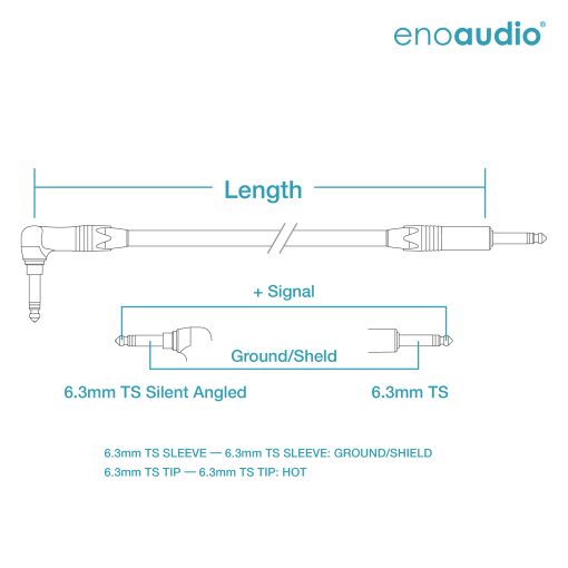 enoaudio Mogami 2524 Instrument Cable | Neutrik Silent Switch 6.3mm TS Angled - 6,3mm TS | HiFi - Image 2
