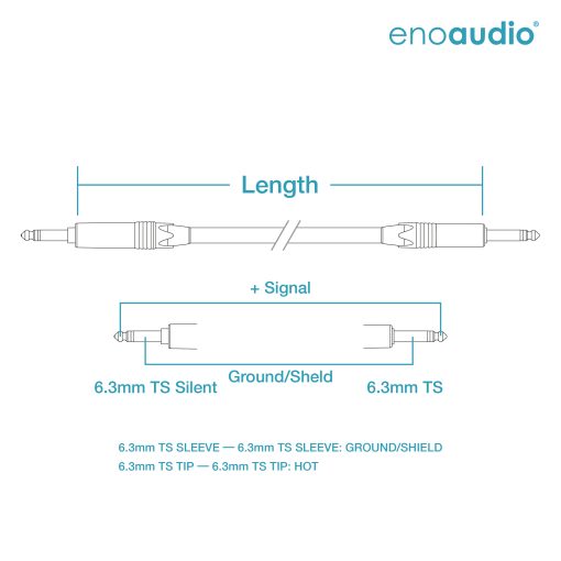 enoaudio Mogami 2524 Câble Instrument Professionnel | Neutrik Gold Silent Switch 6,3mm jack TS - 6,3mm TS | HiFi – Image 2