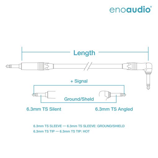 [B-Stock] enoaudio Mogami 2524 Instrument Cable | Neutrik Silent Switch 6.3mm TS - 6,3mm TS Angled | HiFi - Image 2