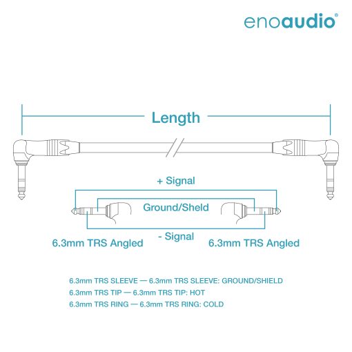 enoaudio Mogami 2534 Quad Câble Audio Professionnel symétrique | Neutrik Gold 6,3mm TRS coudée | HiFi – Image 2