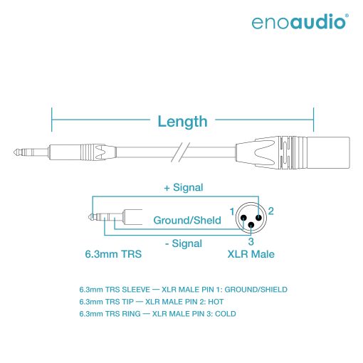 [B-Stock] enoaudio Mogami 2534 Quad (L,R) Stereo Pair Balanced Cable | Neutrik 6.3mm TRS - XLR male | HiFi - Image 2