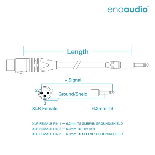 enoaudio Mogami 2534 Quad Professionel Studio Kabel Unsymmetrische | Neutrik Gold 6,3mm TS klinke - XLR female | HiFi – Bild 2