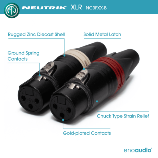 enoaudio Mogami 2534 Quad Pair (L,R) Cable | Neutrik 6.3mm TS - XLR-f | HiFi - Image 2