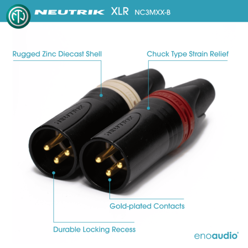 enoaudio Mogami 2534 Quad Câble Paire (L,R) Stéréo Professionnel symétrique | Neutrik Gold 6,3mm TRS - XLR mâle | HiFi – Image 3