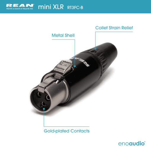 enoaudio Mogami 2893 Quad HiFi Kopfhörer Kabel für AKG usw. | Amphenol Gold 3,5 Miniklinke - Neutrik miniXLR – Bild 2