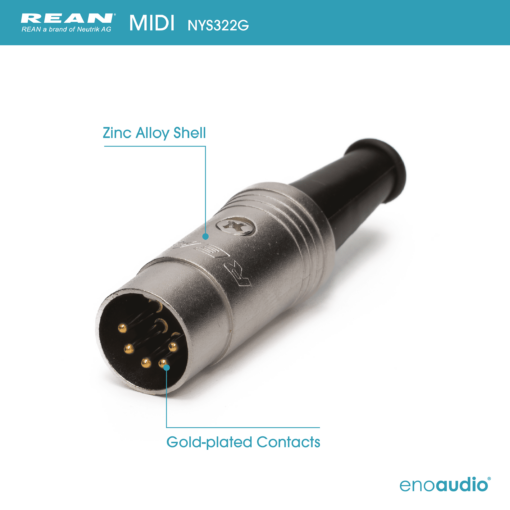 enoaudio Mogami 2948 Câble MIDI Professionnel | Neutrik Gold 5 Pin DIN | HiFi – Image 2