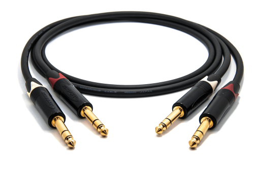 enoaudio Mogami 2534 Quad Câble Paire (L,R) Stéréo Professionnel symétrique | Neutrik Gold 6,3mm TRS | HiFi