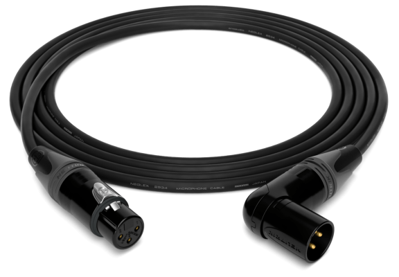 enoaudio Mogami 2534 Quad Professionel Studio Kabel Symmetrische | Neutrik Gold XLR female (NC3 FXX-B) - Neutrik Gold XLR male 90º (NC3 MXX-B) | HiFi