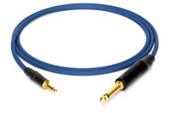 enoaudio Mogami 2893 Cavo alta definizione Adapter Patch | Neutrik Gold 6,3mm TS - Amphenol Gold 3,5mm Mini TS | HiFi - Blue, 1,0 m