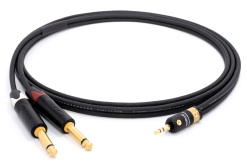 enoaudio Mogami 3106 Microphone Cable Stereo, HiFi Y-Audio Cable | VIABLUE 24k gold T6S Jack Plug 3.5mm Stereo - Neutrik Gold 6.3mm TS Jack