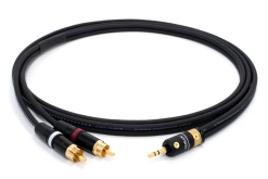 enoaudio Mogami 3106 Microphone Cable Stereo, HiFi Y-Audio Cable | VIABLUE 24k gold T6S Jack Plug 3.5mm Stereo - Neutrik REAN Gold Cinch RCA