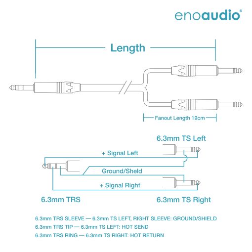 enoaudio Mogami 2534 Quad HiFi Y-Audiokabel | Neutrik Gold 6,3mm TRS klinke - TS klinke | HiFi – Bild 2