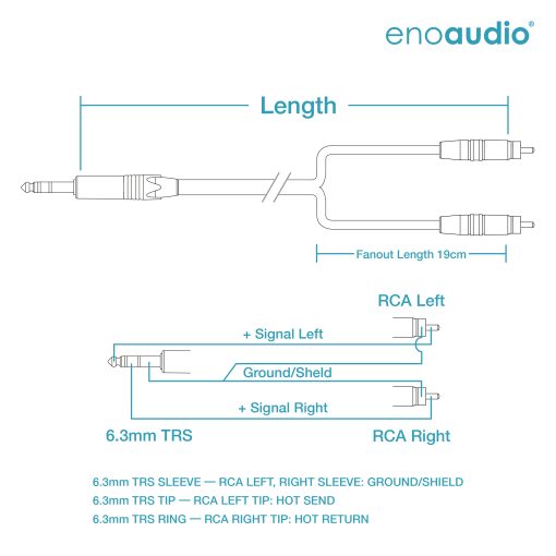 [B-Stock] enoaudio Mogami 2534 Quad HiFi Y-Audiokabel | Neutrik Gold 6,3mm TRS klinke - Cinch RCA | HiFi – Bild 2