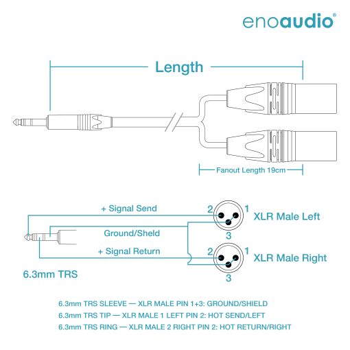 [B-Stock] enoaudio Mogami 3106 Stereo Microphone Cable, HiFi Y-Audio cable | Neutrik Gold 6,3mm TRS - Neutrik Gold XLR male | HiFi - Image 2