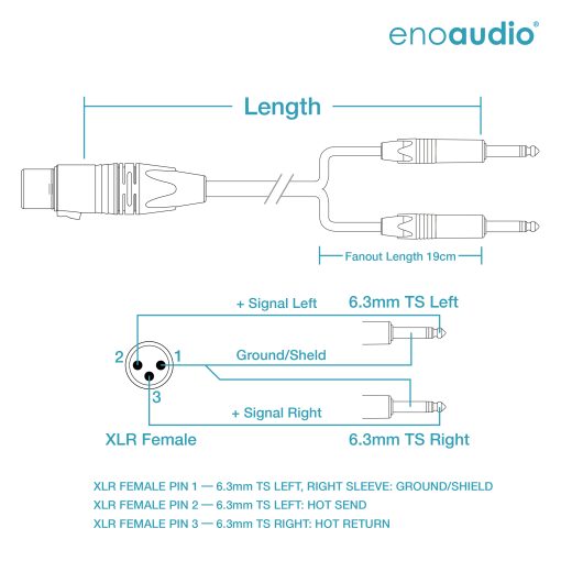 [B-Stock] enoaudio Mogami 2534 Quad Y-Cable | Neutrik XLR female - 6.3mm TS (L,R) | HiFi - Image 2