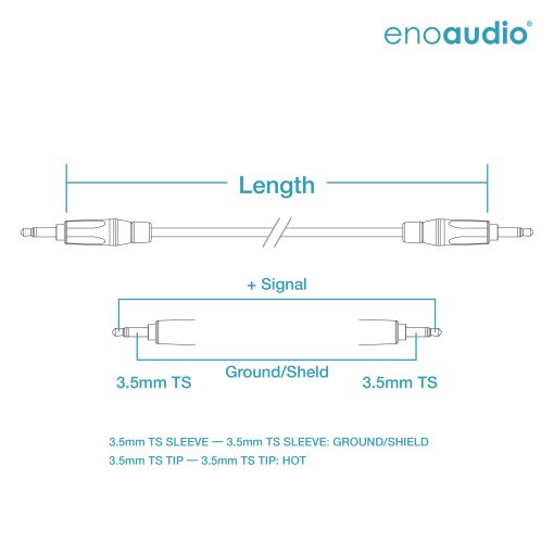 enoaudio Mogami 2893 High-Definition Eurorack Patchkabel | Amphenol Gold 3,5mm TS miniklinke | HiFi – Bild 4
