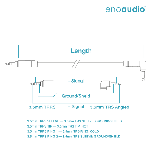enoaudio Mogami 2893 Quad HiFi Auriculares Cable para SONY MDR-1A | Neutrik 3,5mm Mini Jack TRS-L - 3,5mm Mini TRRS 4pole - Imagen 2