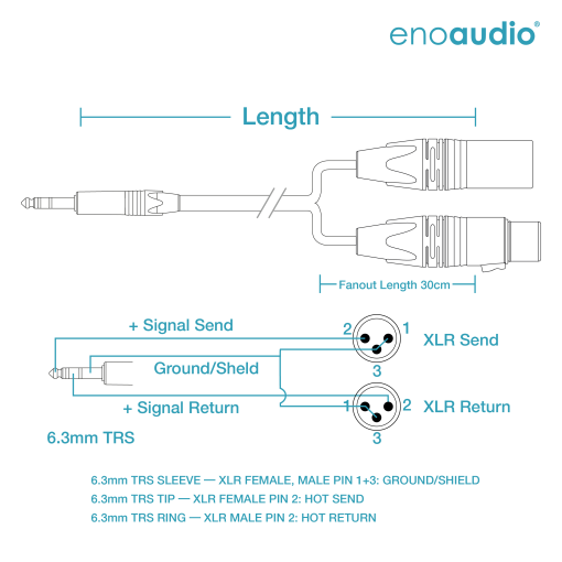 enoaudio Mogami 2930 Cavo Insert professionale | Neutrik Gold 6,3mm TRS - XLR (IN,OUT) | HiFi - immagine 2