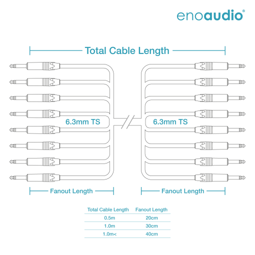 enoaudio Mogami 2932 8ch Multicore Cavo analogico studio | Neutrik Gold 6,3mm TS | HiFi - immagine 2