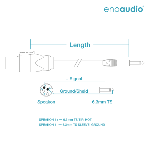 enoaudio Mogami 3082 High-End Speaker Cable | Neutrik Speakon - 6.3mm TS | HiFi - Image 2
