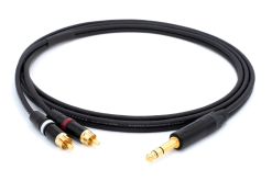 enoaudio Mogami 3106 Stereo Microphone Cable, Y-Audio Cable | Neutrik Gold 6.3mm TRS Jack - Neutrik REAN Gold Cinch RCA | Hifi