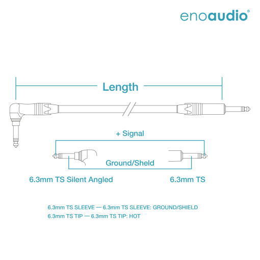 enoaudio Mogami 3368 Guitar Cable | Neutrik Silent Switch TS-L Angle - TS | HiFi - Image 2